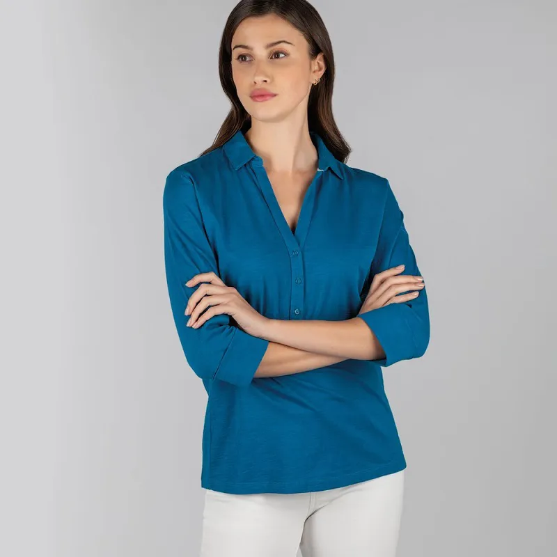 Schoffel Womens Mill Bay Shirt Mykonos Blue-1